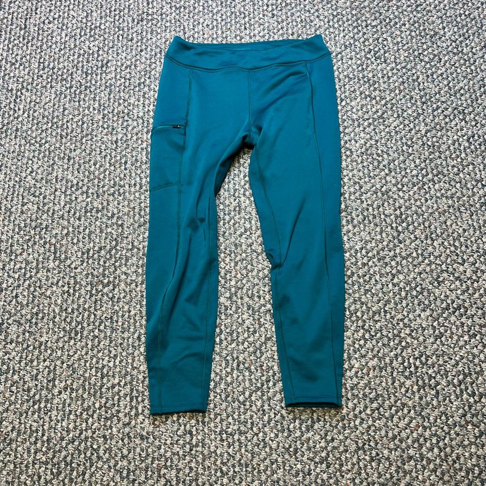PATAGONIA WOMENS TEAL FLEECE LEGGING SIZE LARGE